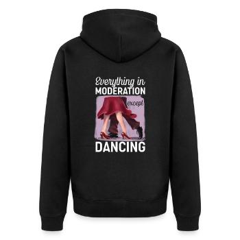 Tanzen Spruch Ballsaal Paartanz Tanz Tanzfläche - Unisex Premium Bio Zip Hoodie - Schwarz - Hinten - Nico (187cm)