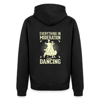 Tanzen Spruch Ballsaal Paartanz Tanz Tanzfläche - Unisex Premium Bio Zip Hoodie - Schwarz - Hinten - Nico (187cm)