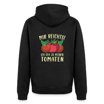 Gehe Zu Tomaten Tomatensorten Gartenfreunde - Unisex Premium Bio Zip Hoodie - Schwarz - Hinten - Nico (187cm)