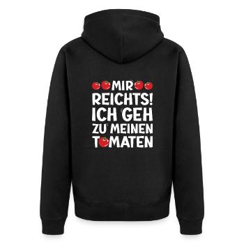 Gehe Zu Tomaten Tomatensorten Gartenfreunde - Unisex Premium Bio Zip Hoodie - Schwarz - Hinten - Nico (187cm)