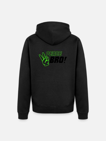 peace bro 02 - Unisex Premium Organic Zip Hoodie - black
