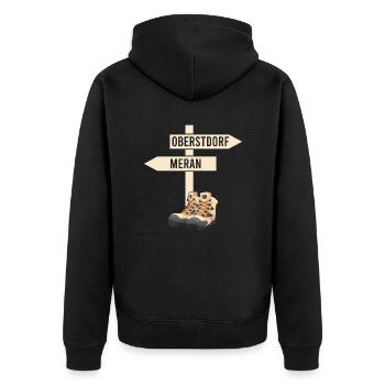 Crossing the Alps Oberstdorf Merano E5 long-distance hiking trail - Unisex Premium Organic Zip Hoodie - black - Back - Nico (187cm)