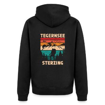 Traversée des Alpes Tegernsee Sterzing - Veste à capuche bio Premium Unisexe - noir - Dos - Nico (187cm)