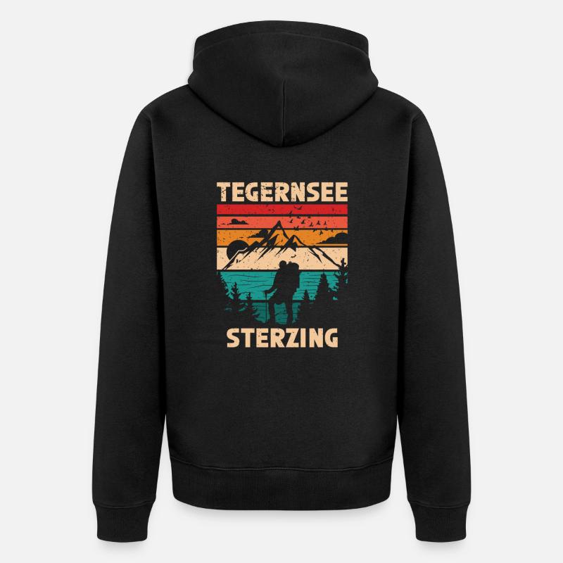 Traversée des Alpes Tegernsee Sterzing - Veste à capuche bio Premium Unisexe - noir