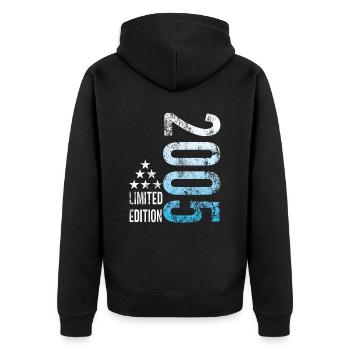 2005 Limited Edition 18. Geburtstag Outfit deko - Unisex Premium Bio Zip Hoodie - Schwarz - Hinten - Nico (187cm)