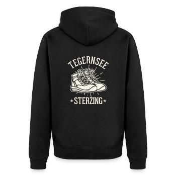 Traversée des Alpes Tegernsee Sterzing - Veste à capuche bio Premium Unisexe - noir - Dos - Nico (187cm)