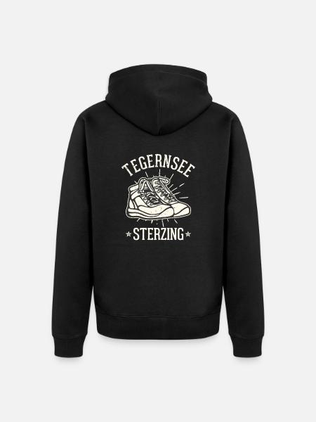 Alpenüberquerung Tegernsee Sterzing - Unisex Premium Bio Zip Hoodie - Schwarz