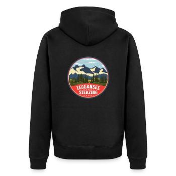Traversée des Alpes Tegernsee Sterzing - Veste à capuche bio Premium Unisexe - noir - Dos - Nico (187cm)