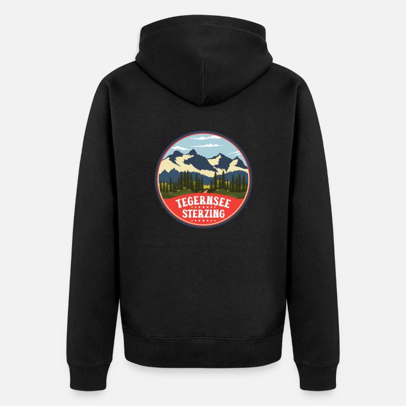 Alpenüberquerung Tegernsee Sterzing - Unisex Premium Bio Zip Hoodie - Schwarz