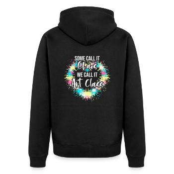 Art Teacher Funny Saying Art Course Art Class - Unisex Premium Organic Zip Hoodie - black - Back - Nico (187cm)