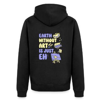 Professeur d’art Drôle de dicteur Cours d’art Cours d’art - Veste à capuche bio Premium Unisexe - noir - Dos - Nico (187cm)