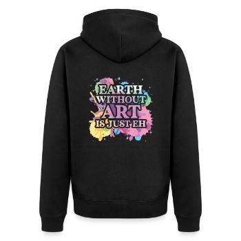 Professeur d’art Drôle de dicteur Cours d’art Cours d’art - Veste à capuche bio Premium Unisexe - noir - Dos - Nico (187cm)