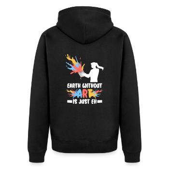 Professeur d’art Drôle de dicteur Cours d’art Cours d’art - Veste à capuche bio Premium Unisexe - noir - Dos - Nico (187cm)