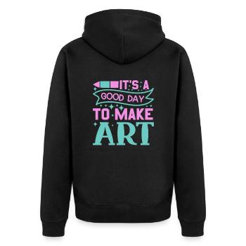 Professeur d’art Drôle de dicteur Cours d’art Cours d’art - Veste à capuche bio Premium Unisexe - noir - Dos - Nico (187cm)