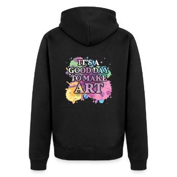 Professeur d’art Drôle de dicteur Cours d’art Cours d’art - Veste à capuche bio Premium Unisexe - noir - Dos - Nico (187cm)