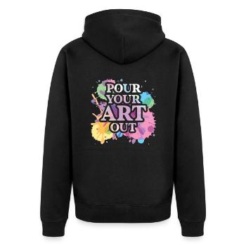 Art Teacher Funny Saying Art Course Art Class - Unisex Premium Organic Zip Hoodie - black - Back - Nico (187cm)