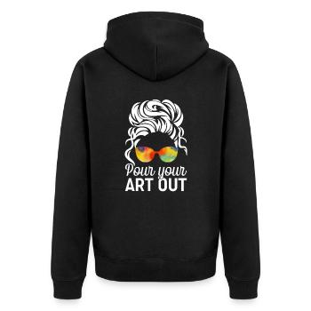 Art Teacher Funny Saying Art Course Art Class - Unisex Premium Organic Zip Hoodie - black - Back - Nico (187cm)