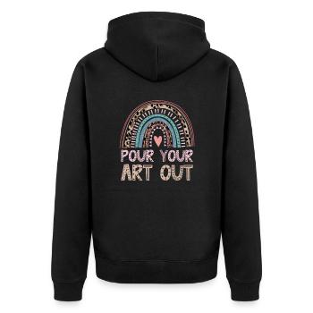 Art Teacher Funny Saying Art Course Art Class - Unisex Premium Organic Zip Hoodie - black - Back - Nico (187cm)