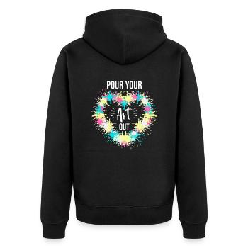 Art Teacher Funny Saying Art Course Art Class - Unisex Premium Organic Zip Hoodie - black - Back - Nico (187cm)