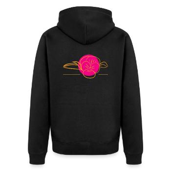 Flower Flower Plant - Unisex Premium Organic Zip Hoodie - black - Back - Nico (187cm)