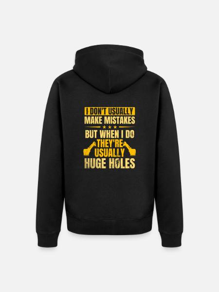 Retro Bagger Spruch Baggerfahrer Baustelle - Unisex Premium Bio Zip Hoodie - Schwarz
