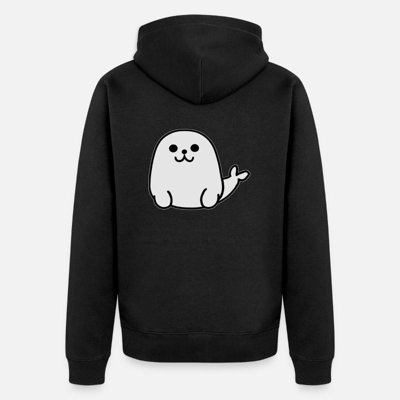 Mignon phoque blanc charmant - Veste à capuche bio Premium Unisexe - noir