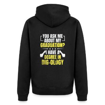 Retro Bagger Spruch Baggerfahrer Baustelle - Unisex Premium Bio Zip Hoodie - Schwarz - Hinten - Nico (187cm)
