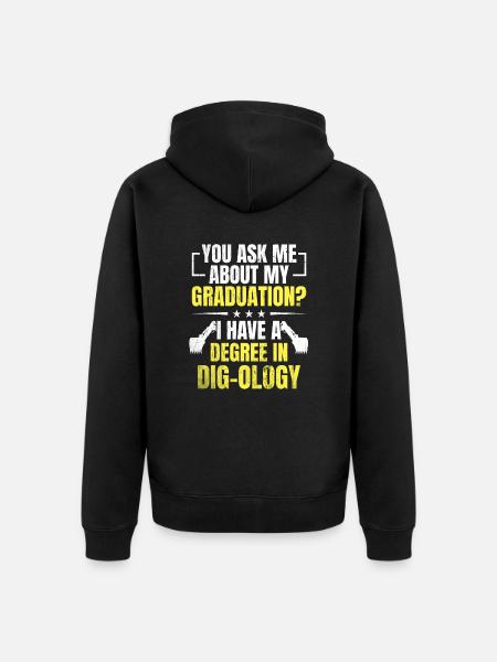Retro Bagger Spruch Baggerfahrer Baustelle - Unisex Premium Bio Zip Hoodie - Schwarz