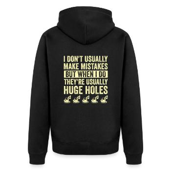 Retro Excavator Slogan Excavator Driver Construction Site - Unisex Premium Organic Zip Hoodie - black - Back - Nico (187cm)