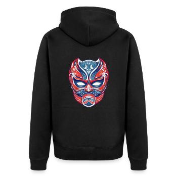Lucha Libre Mexikanische Wrestling Maske Luchador - Unisex Premium Bio Zip Hoodie - Schwarz - Hinten - Nico (187cm)