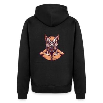 Lucha Libre Mexikanische Wrestling Maske Luchador - Unisex Premium Bio Zip Hoodie - Schwarz - Hinten - Nico (187cm)