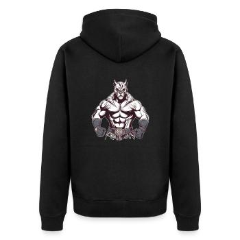 Lucha Libre Mexikanische Wrestling Maske Luchador - Unisex Premium Bio Zip Hoodie - Schwarz - Hinten - Nico (187cm)