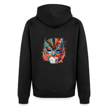 Lucha Libre Mexikanische Wrestling Maske Luchador - Unisex Premium Bio Zip Hoodie - Schwarz - Hinten - Nico (187cm)
