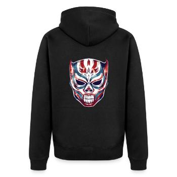 Lucha Libre Mexikanische Wrestling Maske Luchador - Unisex Premium Bio Zip Hoodie - Schwarz - Hinten - Nico (187cm)