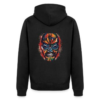 Lucha Libre Mexikanische Wrestling Maske Luchador - Unisex Premium Bio Zip Hoodie - Schwarz - Hinten - Nico (187cm)
