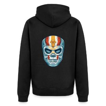 Lucha Libre Mexikanische Wrestling Maske Luchador - Unisex Premium Bio Zip Hoodie - Schwarz - Hinten - Nico (187cm)