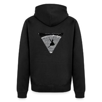 Black and Grey Clock Design - Unisex Premium Organic Zip Hoodie - black - Back - Nico (187cm)