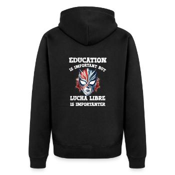 Lucha Libre Mexikanische Wrestling Maske Luchador - Unisex Premium Bio Zip Hoodie - Schwarz - Hinten - Nico (187cm)