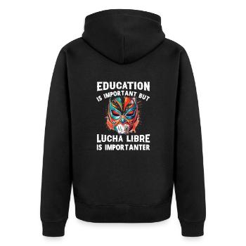 Lucha Libre Mexikanische Wrestling Maske Luchador - Unisex Premium Bio Zip Hoodie - Schwarz - Hinten - Nico (187cm)