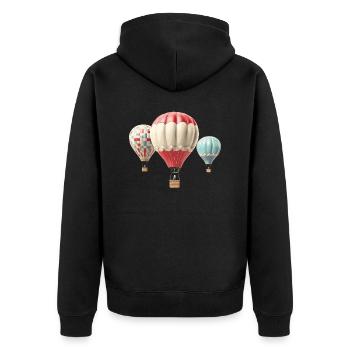Heißluftballons - Unisex Premium Bio Zip Hoodie - Schwarz - Hinten - Nico (187cm)