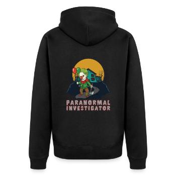 Paranormaler Ermittler Auf Geisterjagd - Unisex Premium Bio Zip Hoodie - Schwarz - Hinten - Nico (187cm)