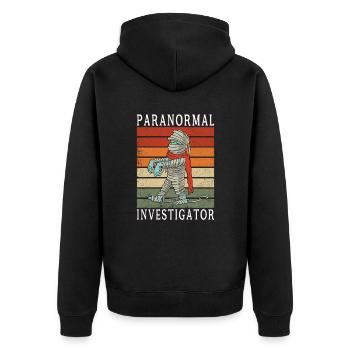 Paranormaler Ermittler Auf Geisterjagd - Unisex Premium Bio Zip Hoodie - Schwarz - Hinten - Nico (187cm)
