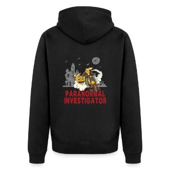 Paranormaler Ermittler Auf Geisterjagd - Unisex Premium Bio Zip Hoodie - Schwarz - Hinten - Nico (187cm)