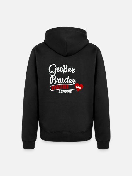 großer bruder loading 2024 - Unisex Premium Bio Zip Hoodie - Schwarz