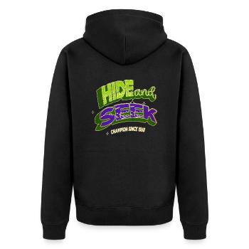 fathersday profession computer language - Unisex Premium Bio Zip Hoodie - Schwarz - Hinten - Nico (187cm)