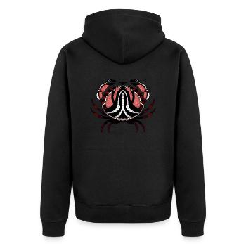 Krebs - Unisex Premium Bio Zip Hoodie - Schwarz - Hinten - Nico (187cm)