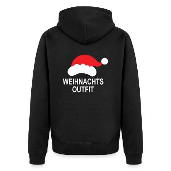 Weihnachten Weihnachts Outfit Weihnachtsgeschenk - Unisex Premium Bio Zip Hoodie - Schwarz - Hinten - Nico (187cm)