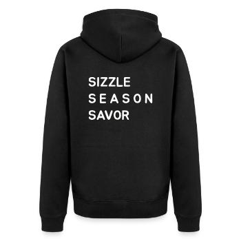 Saveur de saison grésillante - Veste à capuche bio Premium Unisexe - noir - Dos - Nico (187cm)
