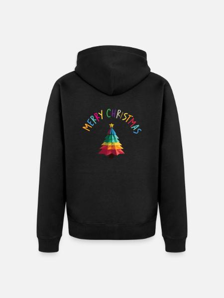 Frohe Weihnachten! - Unisex Premium Bio Zip Hoodie - Schwarz