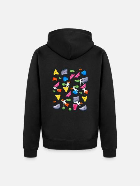 Klettern - Bouldern Boulder - Unisex Premium Bio Zip Hoodie - Schwarz